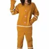 California Costume Collection Adult Gingerbread Cookie Jumpsuit