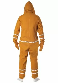 California Costume Collection Adult Gingerbread Cookie Jumpsuit 5 California Costume Collection Adult Gingerbread Cookie Jumpsuit -Cheap Holiday Costumes Store adult gingerbread jumpsuit alt 2