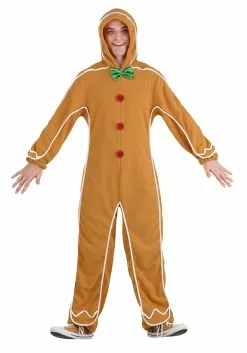 Savvy Garments Adult Gingerbread Man Onesie Costume