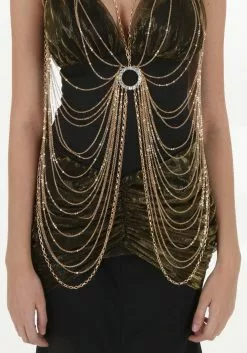 Western Fashion Adult Gold Body Chain