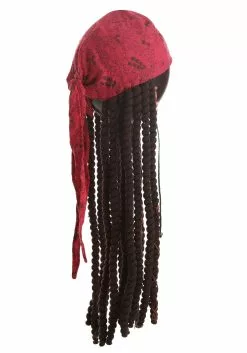 Elope Disney Jack Sparrow Adult Bandana And Dreads Set -Cheap Holiday Costumes Store adult jack sparrow bandana and dreads set alt 4