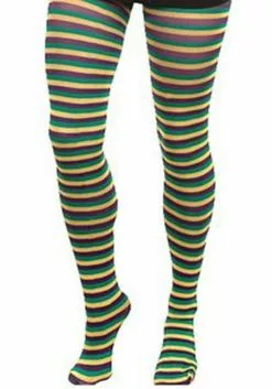 Jacobson Hats Mardi Gras Striped Tights For Adults