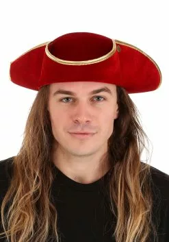 Elope Rum Pirate Red Costume Hat For Adults -Cheap Holiday Costumes Store adult rum pirate red hat alt 3