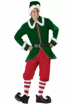 In Character Santa's Elf Costume For Adults