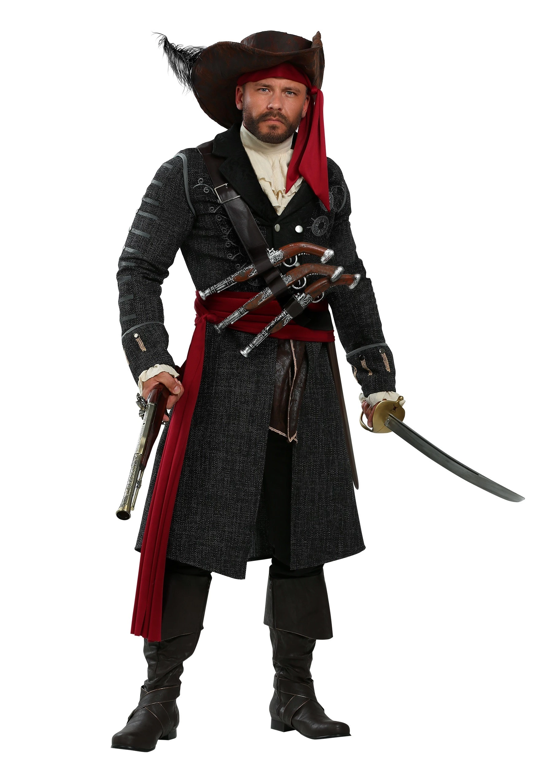 Fun Costumes Blackbeard Plus Size Men's Costume 1 Fun Costumes Blackbeard Plus Size Men's Costume