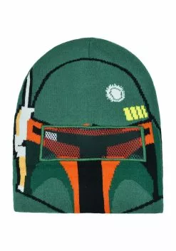 Concept One Accessories Star Wars Boba Fett Big Face Roll Down Intarsia Beanie -Cheap Holiday Costumes Store boba fett big face roll down intarsia beanie alt 3