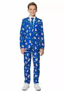 Opposuits Boy's Blue Snowman Suitmeister