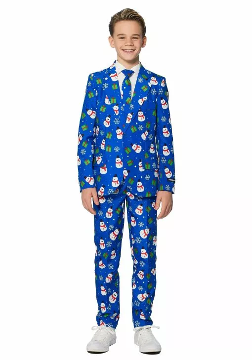 Opposuits Boy's Blue Snowman Suitmeister -Cheap Holiday Costumes Store boys blue snowman suitmiester suit