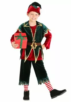 Fun Costumes Deluxe Holiday Elf Costume For Boys