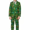 Opposuits Green Christmas Tree Light Up Suit For Boys