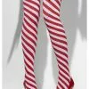 Smiffys Candy Cane Striped Thigh High Women's Stockings