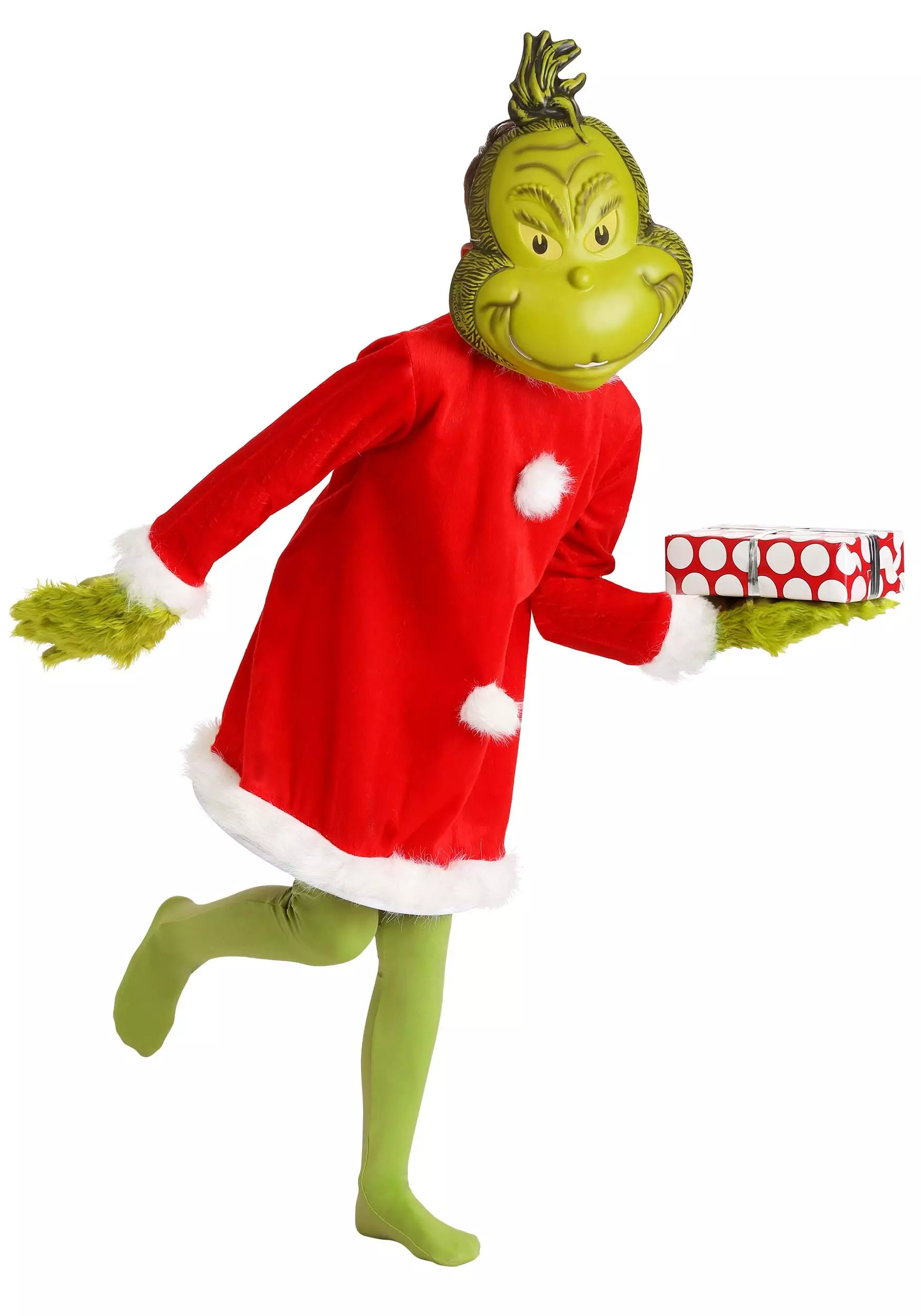 Elope Kids The Grinch Santa Deluxe Costume With Mask 2 Elope Kids The Grinch Santa Deluxe Costume With Mask - Image 2