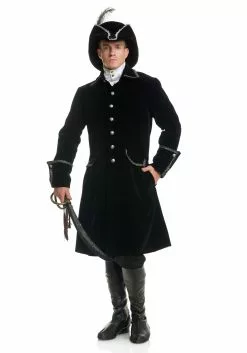 Charades Deluxe Black Pirate Jacket With Pockets Costume