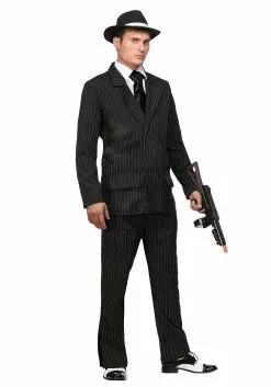 Fun Costumes Deluxe Pin Stripe Gangster Costume Suit
