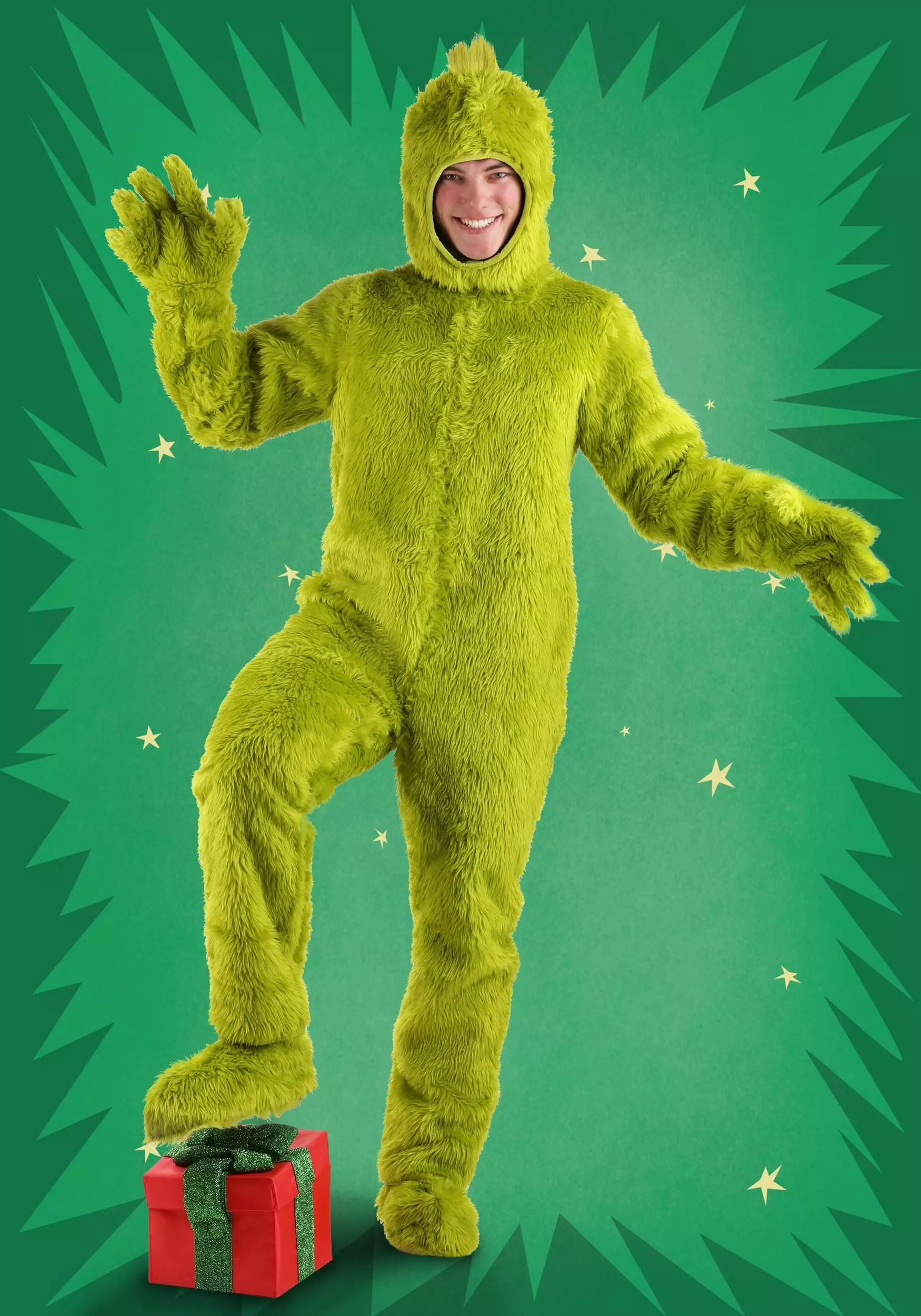 Elope Dr. Seuss Grinch Open Face Costume For Adults 2 Elope Dr. Seuss Grinch Open Face Costume For Adults - Image 2