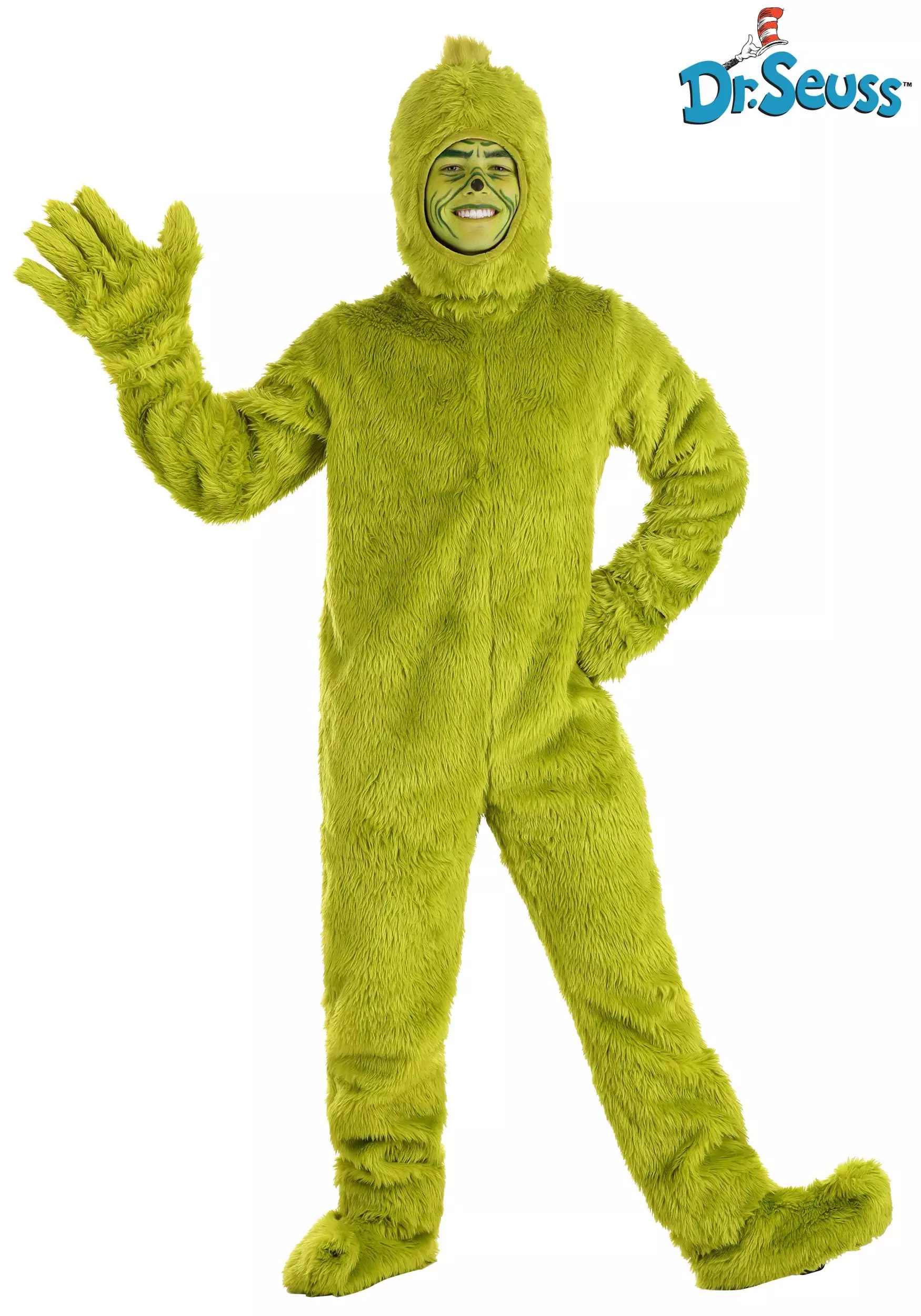 Elope Dr. Seuss Grinch Open Face Costume For Adults 1 Elope Dr. Seuss Grinch Open Face Costume For Adults