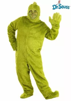 Elope Dr. Seuss Grinch Plus Open Face Costume For Adults