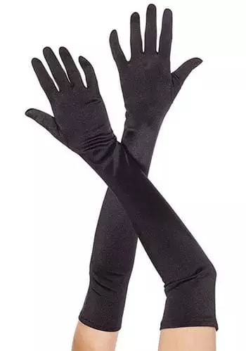 MUSIC LEGS Black Extra Long Satin Gloves 1 MUSIC LEGS Black Extra Long Satin Gloves