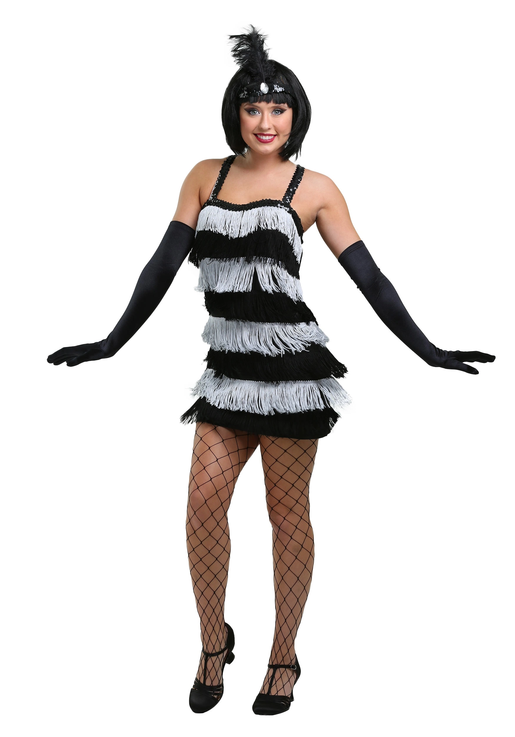 Fun Costumes Fringed Silver Flapper Costume 1 Fun Costumes Fringed Silver Flapper Costume