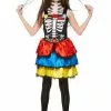 Karnival Costumes Girls' Day Of The Dead Costume Skeleton Dress