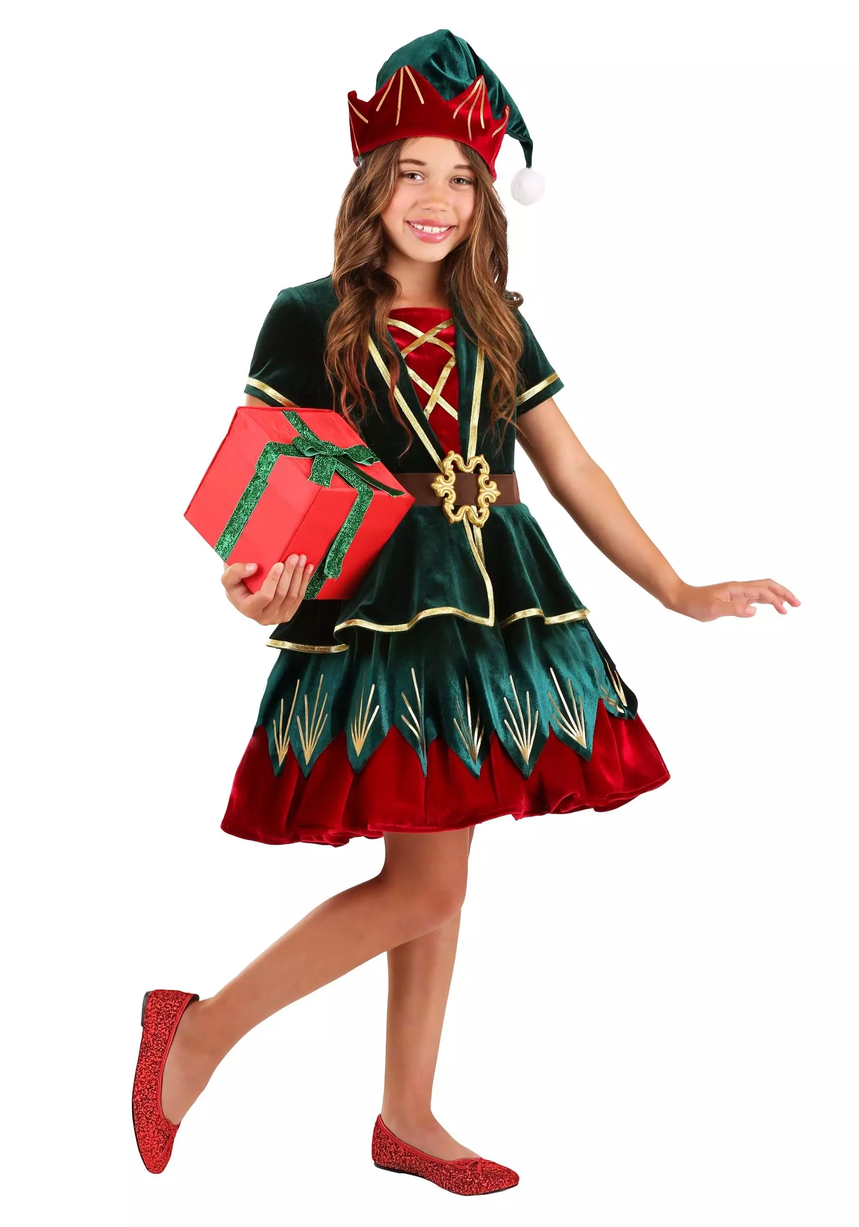Fun Costumes Girl's Deluxe Christmas Elf Costume 1 Fun Costumes Girl's Deluxe Christmas Elf Costume