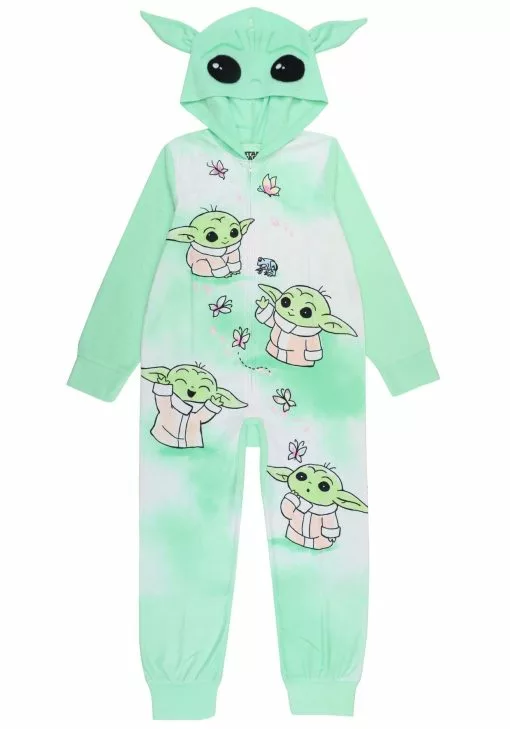 AME Sleepwear Grogu Garden Girls Hooded Blanket Sleeper -Cheap Holiday Costumes Store girls grogu garden hooded blanket sleeper