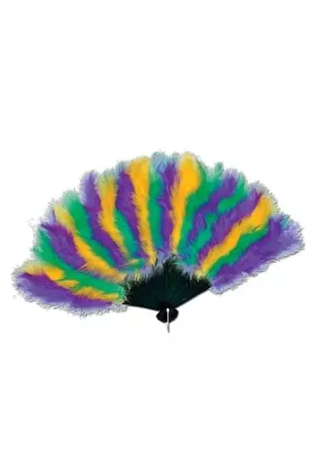 Beistle Carnival Mardi Gras Feather Fan -Cheap Holiday Costumes Store mardi gras feather fan