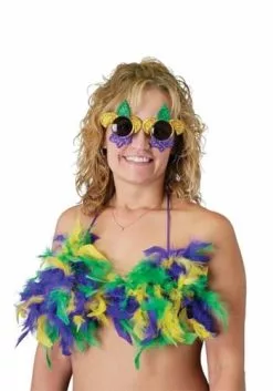 Beistle Feathered Bikini Top For Mardi Gras