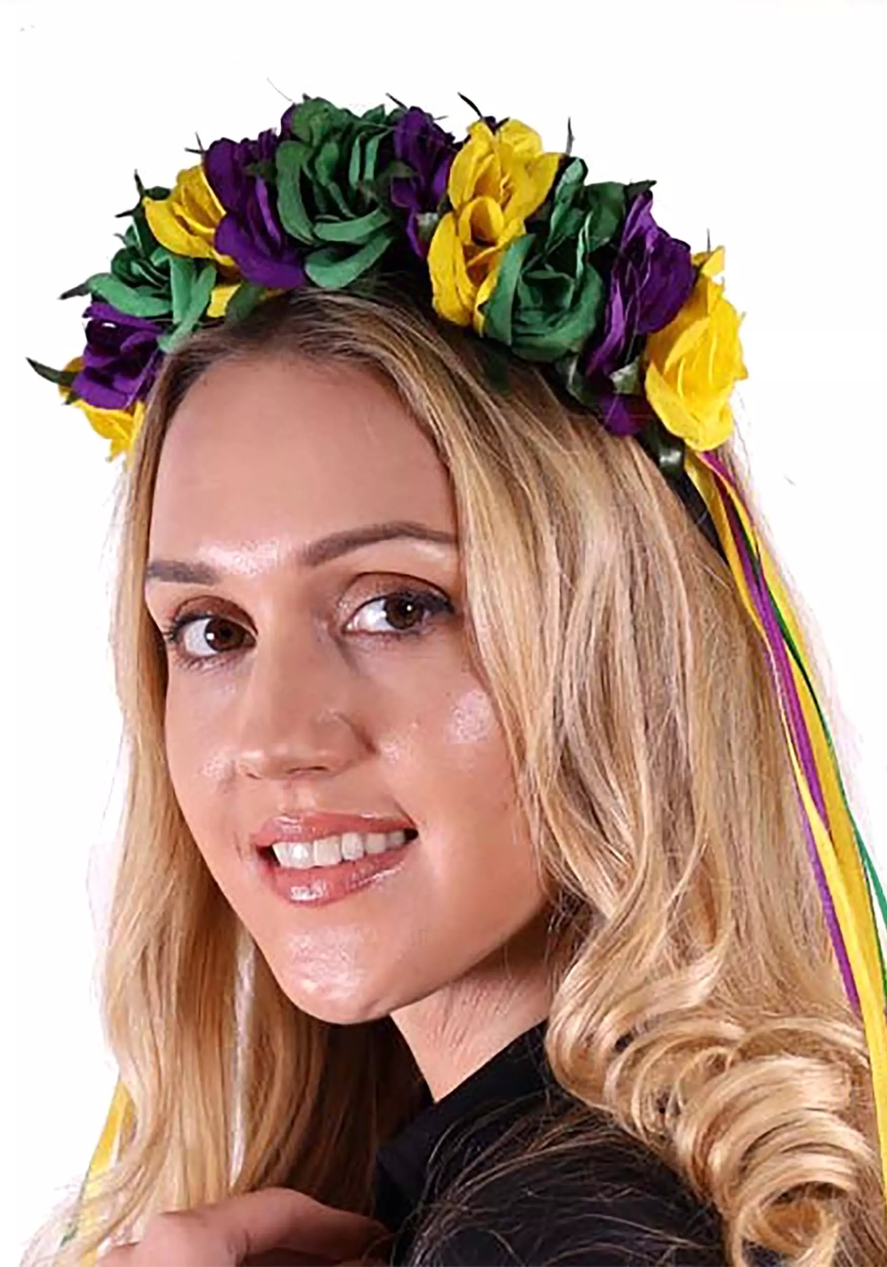 KBW Adult Mardi Gras Floral Crown Headband 1 KBW Adult Mardi Gras Floral Crown Headband
