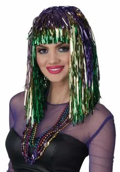 California Costume Collection Women's Mardi Gras Tinsel Wig