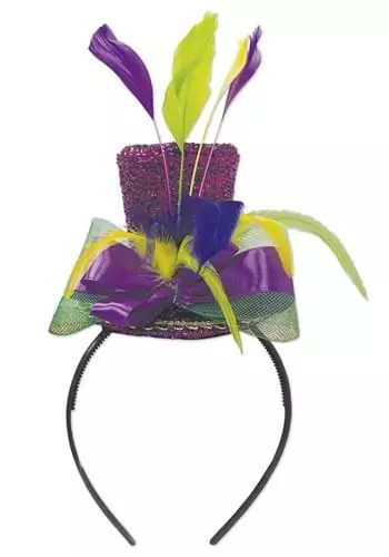 Beistle Mardi Gras Top Hat Headband For Adults 1 Beistle Mardi Gras Top Hat Headband For Adults