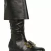 Ellie Black Pirate Buckle Boots For Men