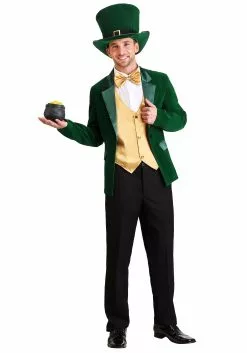 Fun Costumes Men's Gold And Green Leprechaun Costume