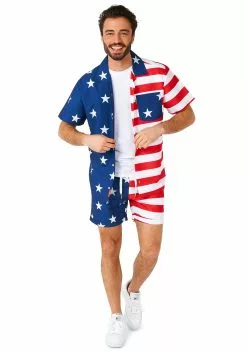 Opposuits American Flag Men's Summer Loungewear