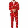 Opposuits Christmas Festivity Red Suit For Men