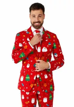 Opposuits Christmas Festivity Red Suit For Men -Cheap Holiday Costumes Store mens opposuits christmas festivity red suit alt 2