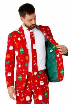 Opposuits Christmas Festivity Red Suit For Men -Cheap Holiday Costumes Store mens opposuits christmas festivity red suit alt 3