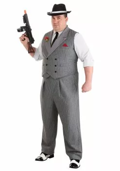 Fun Costumes Plus Size Ruthless Gangster Men's Costume