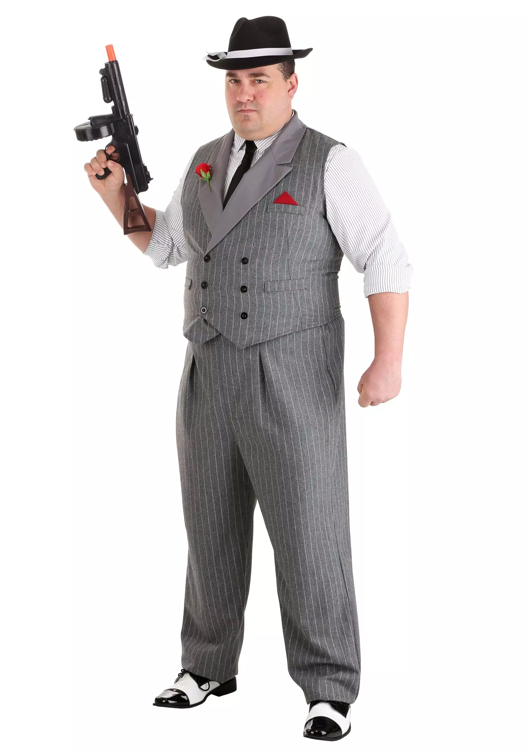 Fun Costumes Plus Size Ruthless Gangster Men's Costume 1 Fun Costumes Plus Size Ruthless Gangster Men's Costume