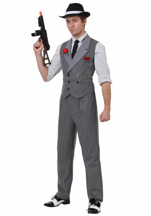 Fun Costumes Men's Ruthless Gangster Costume -Cheap Holiday Costumes Store mens ruthless gangster costume