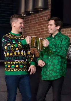 Opposuits Mens Suitmeister Button Up St. Pats Green Shirt -Cheap Holiday Costumes Store mens suitmeister button up st pats green shirt alt 2