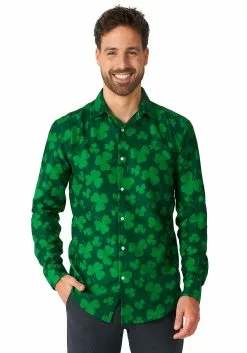 Opposuits Mens Suitmeister Button Up St. Pats Green Shirt -Cheap Holiday Costumes Store mens suitmeister button up st pats green shirt alt 3