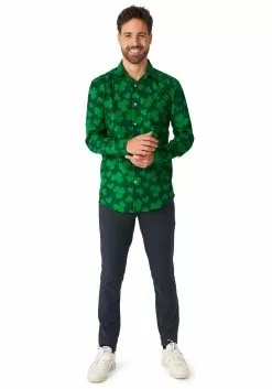 Opposuits Mens Suitmeister Button Up St. Pats Green Shirt -Cheap Holiday Costumes Store mens suitmeister button up st pats green shirt alt 4
