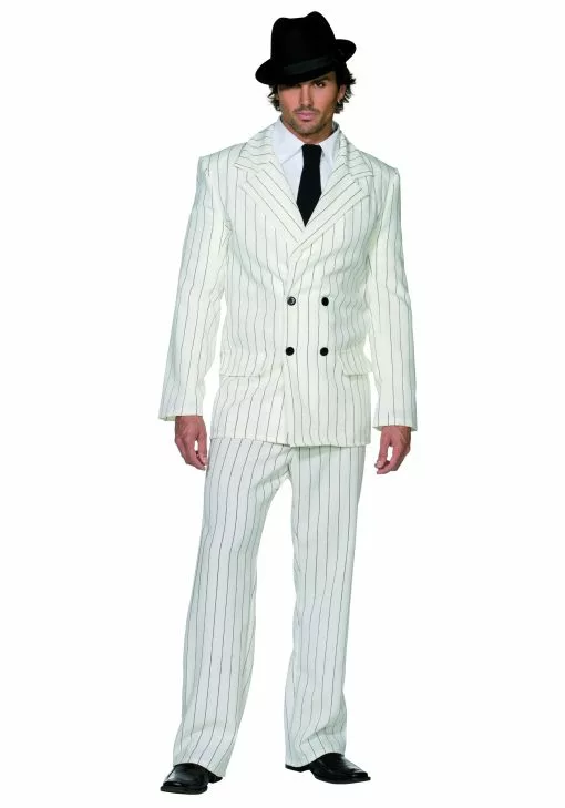 Smiffys Men's White Gangster Costume -Cheap Holiday Costumes Store mens white gangster costume