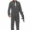 Fun Costumes Men's Wide Pin Stripe Gangster Costume