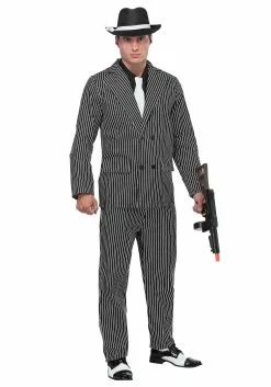 Fun Costumes Men's Wide Pin Stripe Gangster Costume
