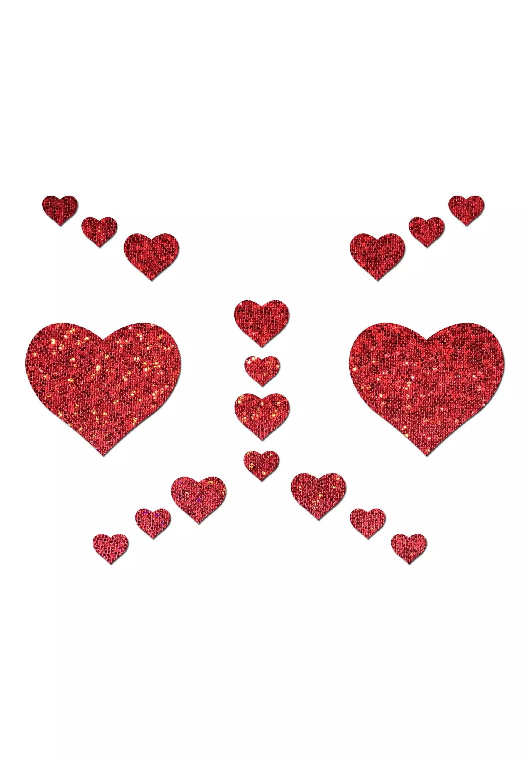Pastease Red Crystal Heart Glitter Pasties Set For Adults 1 Pastease Red Crystal Heart Glitter Pasties Set For Adults