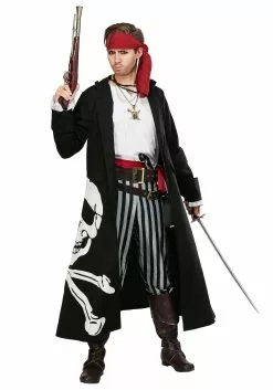 Fun Costumes Men's Pirate Flag Captain Plus Size Costume