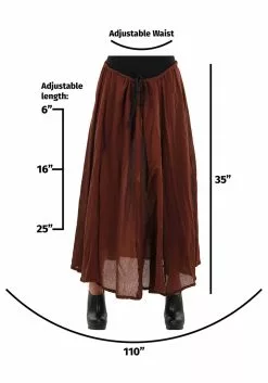 Elope Brown Pirate Parachute Skirt 7 Elope Brown Pirate Parachute Skirt -Cheap Holiday Costumes Store pirate parachute skirt brown alt 3