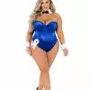 Roma Playboy Plus Size Royal Blue Bunny Costume For Women